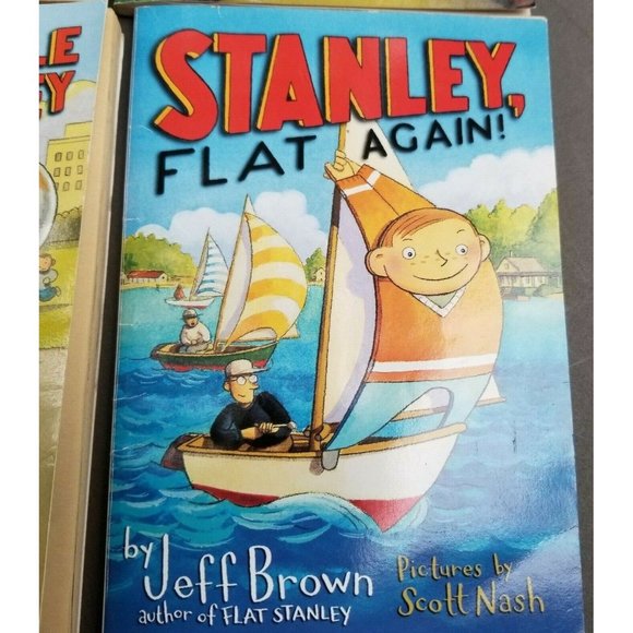 Flat Stanley Books by Jeff Brown + T-Shirt - Picture 7 of 12